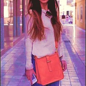 GiGi NY Elle Coral Python Crossbody Bag NWOT